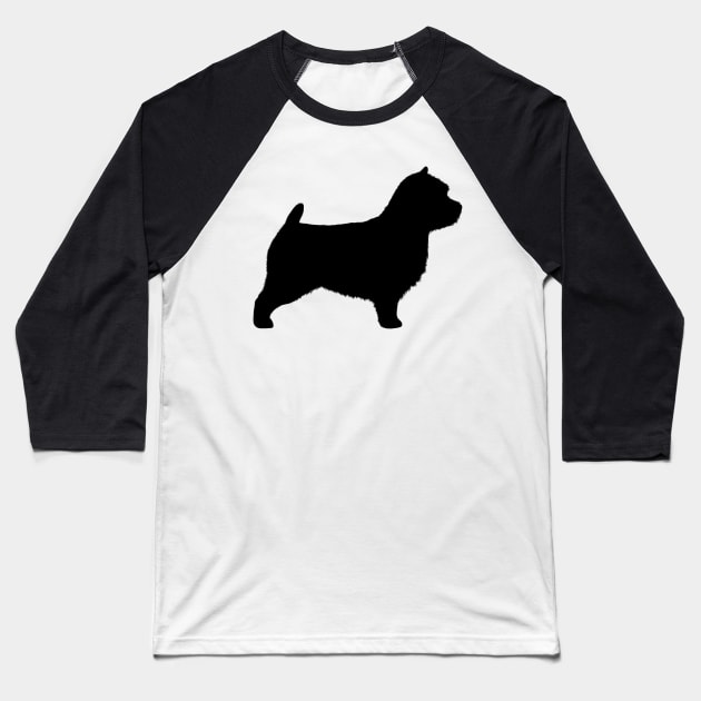 Norwich Terrier Silhouette(s) Baseball T-Shirt by Coffee Squirrel